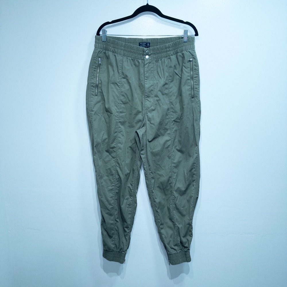 Abercrombie & Fitch Olive Green Utility Cargo Cotton Joggers Size XL